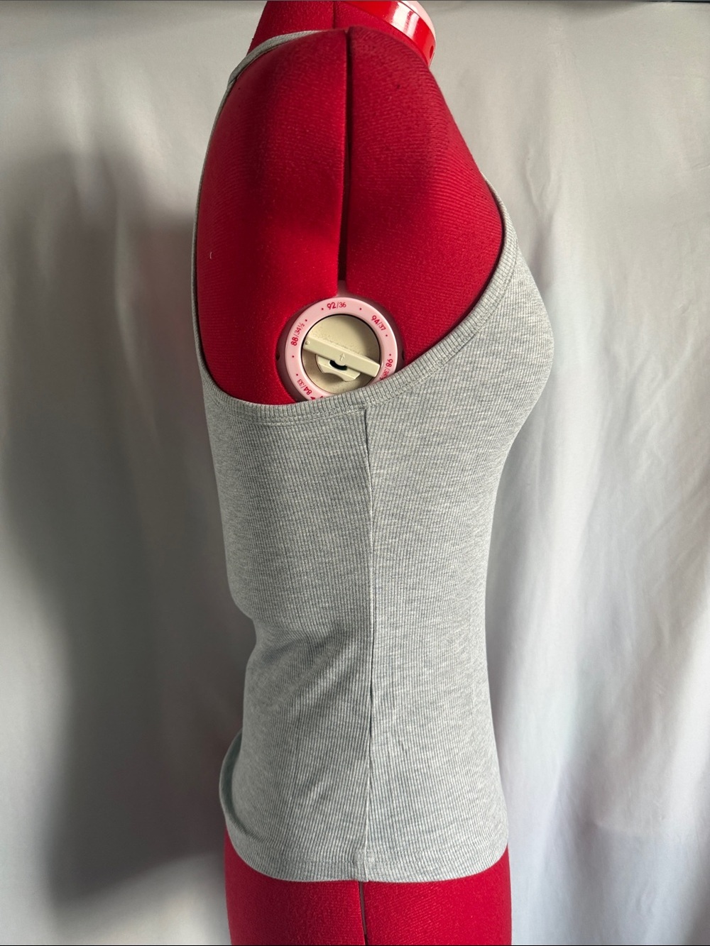 Gray Ribbed Tank Top Like New - Picture 4 of 4